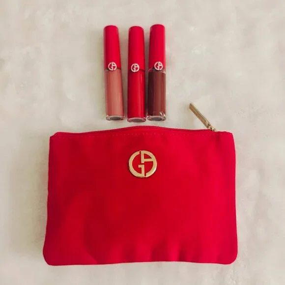 NEW Giorgio Armani Lip Maestro Mini Liquid Lipstick 3-Piece Set Travel - Picture 4 of 4